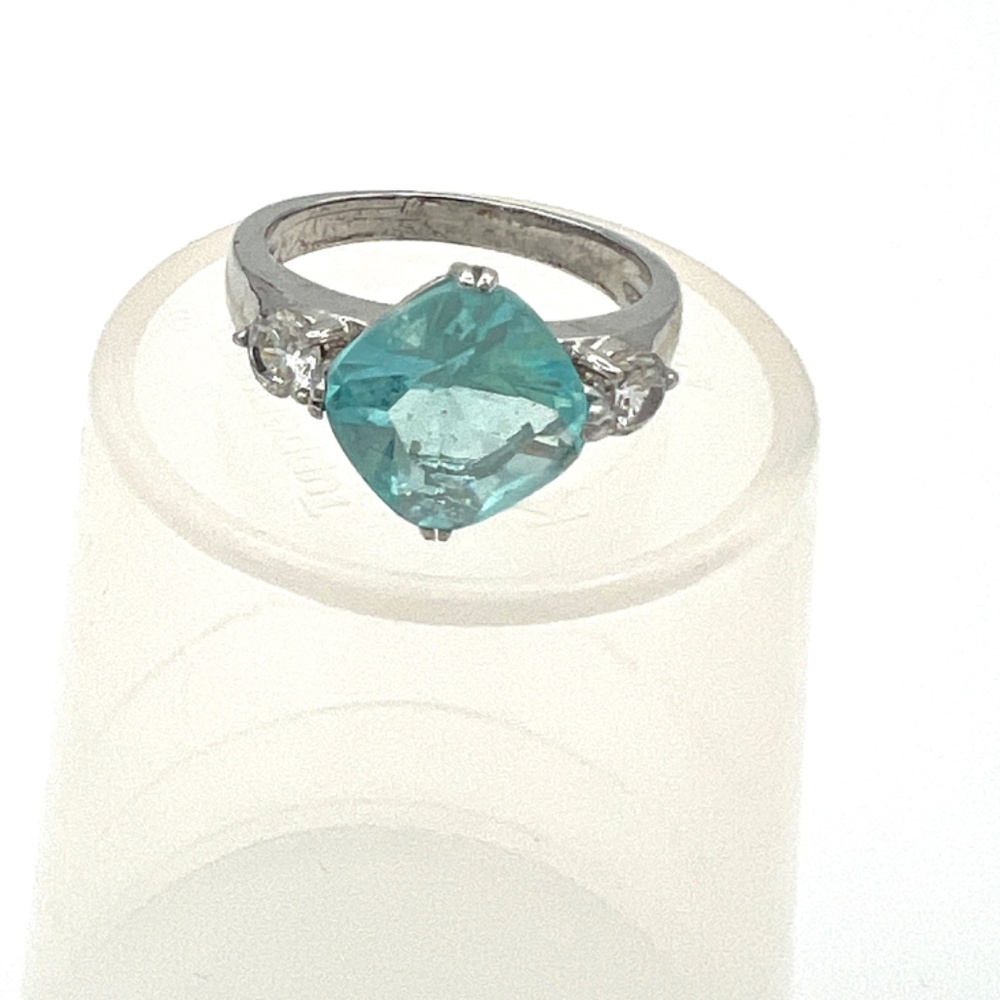 Silver Aquamarine Costume Ring